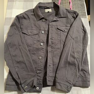 Flag And Anthem Men’s Grey Trucker Shirt Jacket Large L Cotton